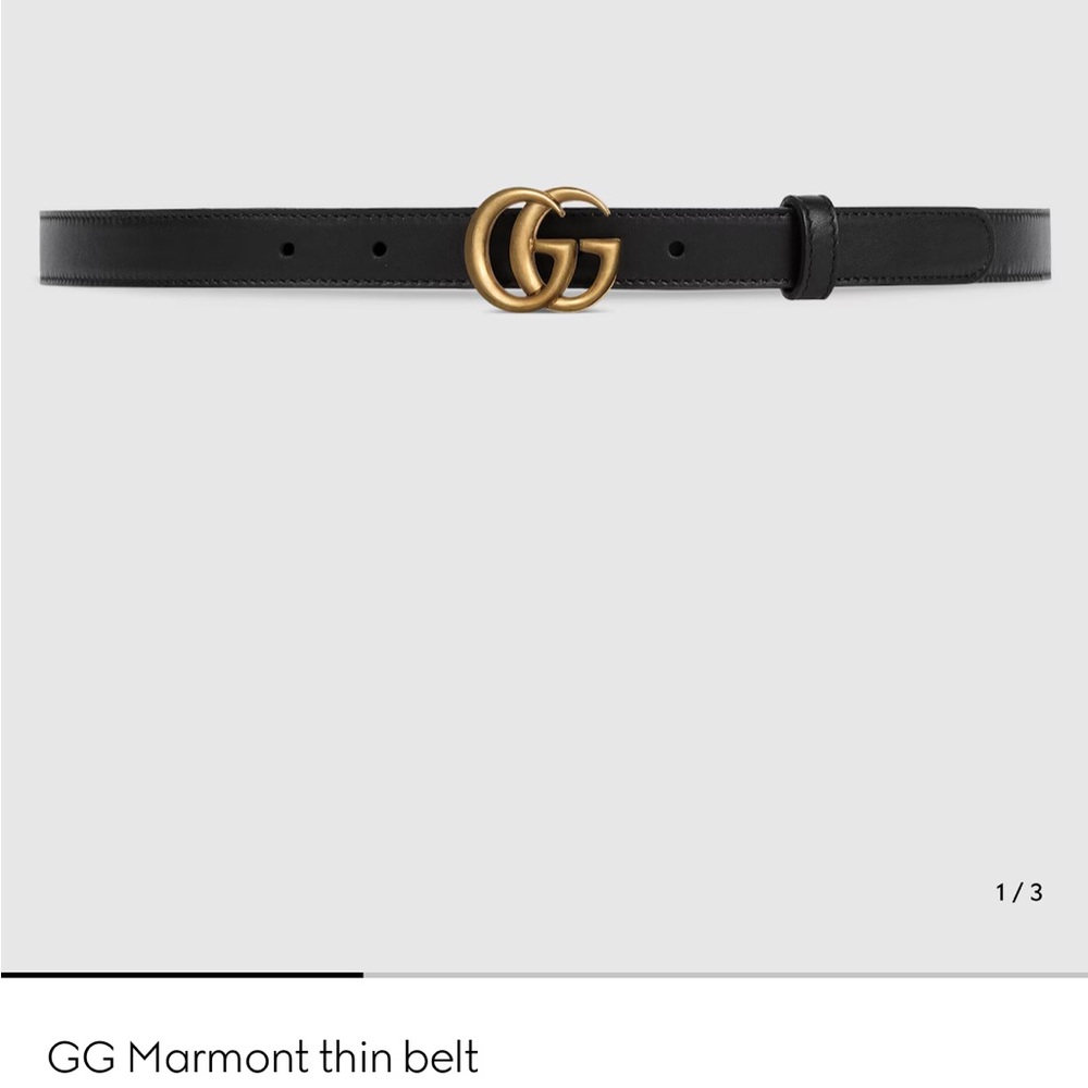 Gucci Black Leather Belt with Gold GG Emblem